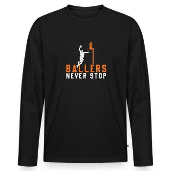 Ballers Basketball Hoops Ball Est Life Dunk Bball - T-shirt manches longues Premium bio Homme - noir - Devant - Nico (187cm)