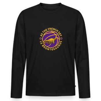 Le Brontosaurus Basketball Hoops Ball Is Life Dunk - T-shirt manches longues Premium bio Homme - noir - Devant - Nico (187cm)