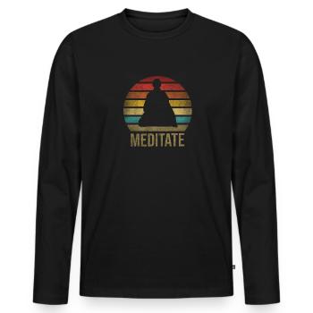 Monk Buddhist Monk Buddhism Meditation - Männer Premium Bio Langarmshirt - Schwarz - Vorne - Nico (187cm)