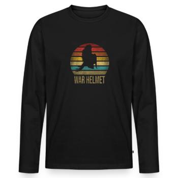 Plumed War Helmet Rome Sparta Retro Sunset - Men's Premium Organic Long Sleeve Shirt - black - Front - Nico (187cm)