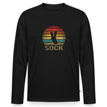 Sock Life Socks Retro Sunset Vintage - Men's Premium Organic Long Sleeve Shirt - black - Front - Nico (187cm)