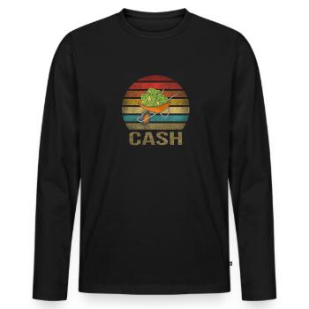 Cash Money Wheelbarrow Pushcart Sunset - Männer Premium Bio Langarmshirt - Schwarz - Vorne - Nico (187cm)