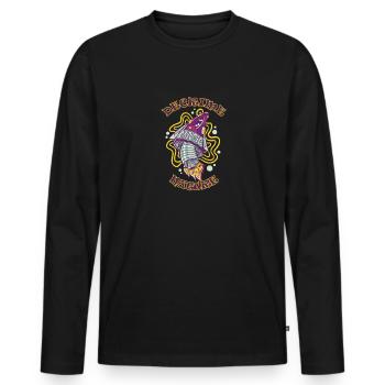 Decrime Nature Coloré Magic Mushroom Rocket - T-shirt manches longues Premium bio Homme - noir - Devant - Nico (187cm)