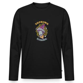 Decrime Nature Coloré Magic Mushroom Rocket - T-shirt manches longues Premium bio Homme - noir - Devant - Nico (187cm)