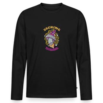Decrime Nature Coloré Magic Mushroom Rocket - T-shirt manches longues Premium bio Homme - noir - Devant - Nico (187cm)