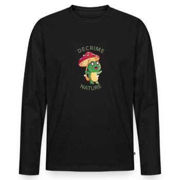 Decrime Nature Colorful Mushroom Frog - Männer Premium Bio Langarmshirt - Schwarz - Vorne - Nico (187cm)