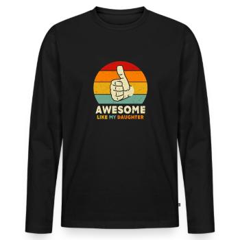 Génial comme ma fille père fille design - T-shirt manches longues Premium bio Homme - noir - Devant - Nico (187cm)