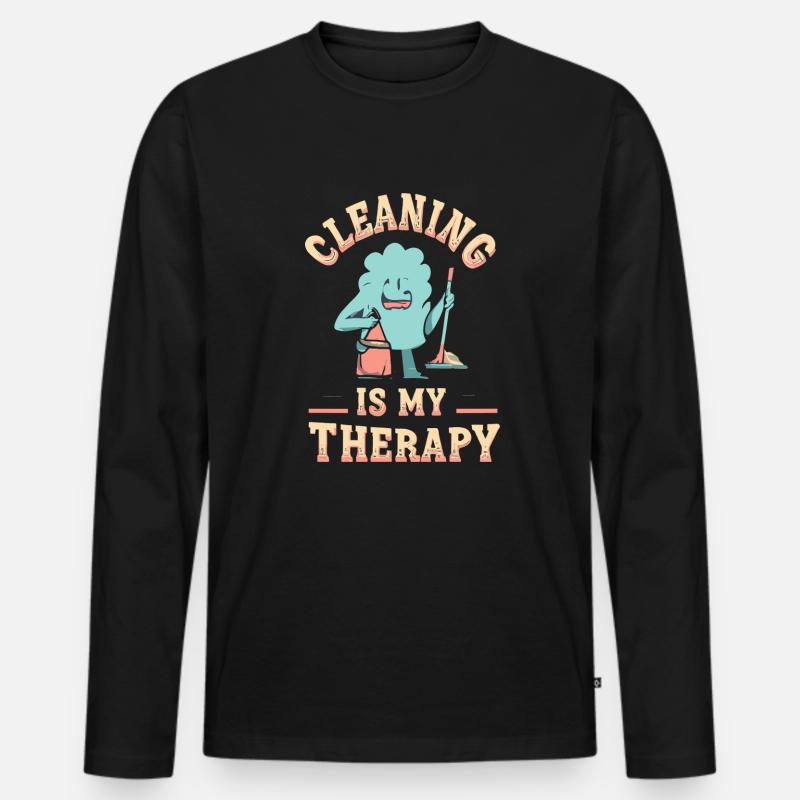 Sauberkeit - Männer Premium Bio Langarmshirt - Schwarz