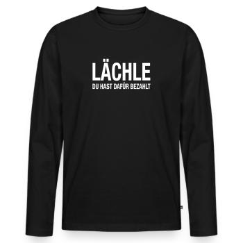 Smile - ont payé pour - T-shirt manches longues Premium bio Homme - noir - Devant - Nico (187cm)