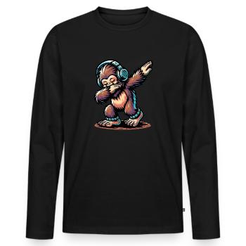 Dabbing Bigfoot - Men's Premium Organic Long Sleeve Shirt - black - Front - Nico (187cm)