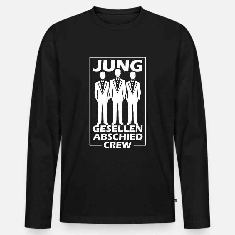 Junggesellenabschied Crew - Männer Premium Bio Langarmshirt - Schwarz