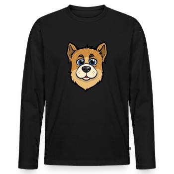 Cooler Cartoon Hund - Männer Premium Bio Langarmshirt - Schwarz - Vorne - Nico (187cm)