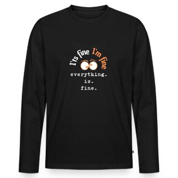 I'ts Fine - Men's Premium Organic Long Sleeve Shirt - black - Front - Nico (187cm)