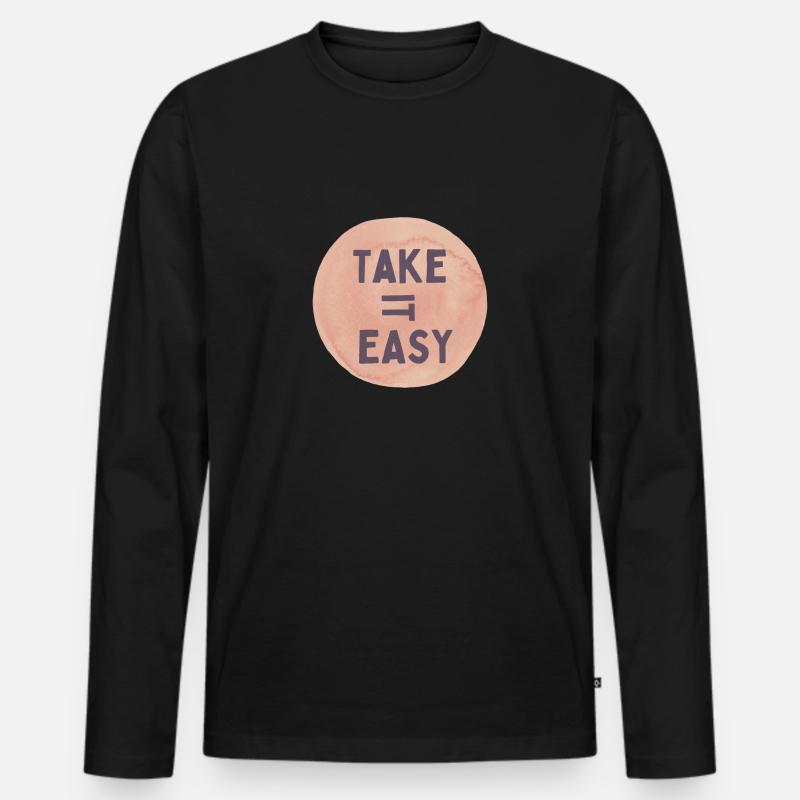 EASY - Männer Premium Bio Langarmshirt - Schwarz