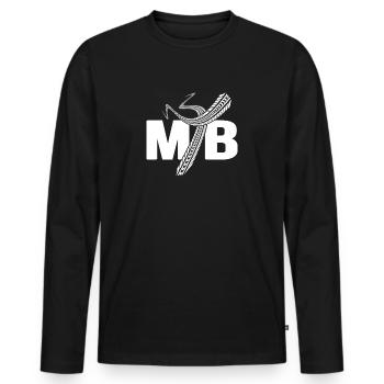 MTB mountain biker tire track bike trail dirtbike - Men's Premium Organic Long Sleeve Shirt - black - Front - Nico (187cm)
