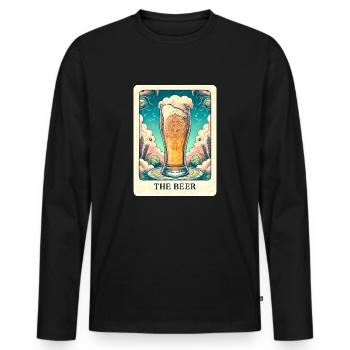 Lustige Tarot Karten Parodie Bier The Beer Männer - Männer Premium Bio Langarmshirt - Schwarz - Vorne - Nico (187cm)