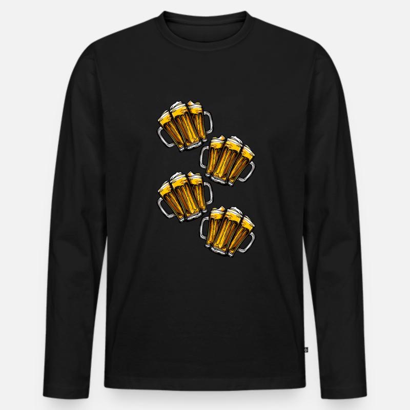 Bier Team Biergläser - Männer Premium Bio Langarmshirt - Schwarz