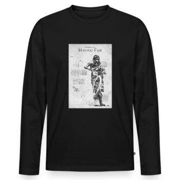 vélo de montagne - T-shirt manches longues Premium bio Homme - noir - Devant - Nico (187cm)