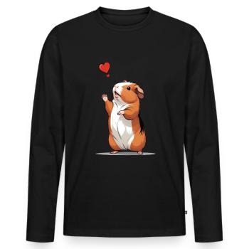 Guinea Pig Guinea Pig Pet Lover - Men's Premium Organic Long Sleeve Shirt - black - Front - Nico (187cm)