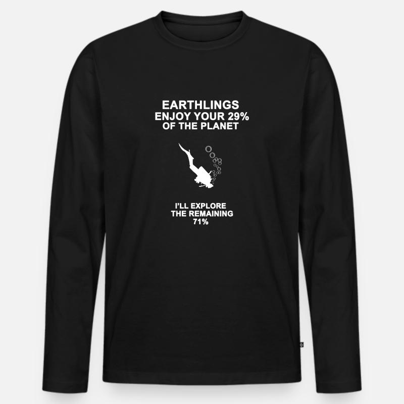Tauchen und Tauchen - Männer Premium Bio Langarmshirt - Schwarz
