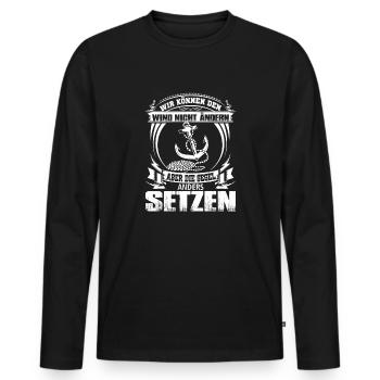 Segel setzen - Männer Premium Bio Langarmshirt - Schwarz - Vorne - Nico (187cm)