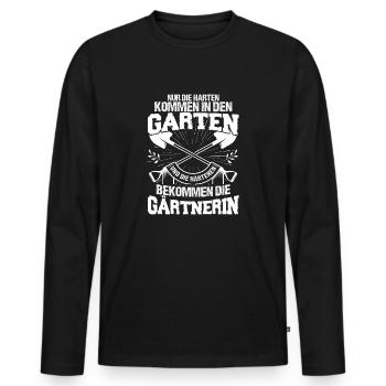 Gärtnerin - T Shirt Männer - Männer Premium Bio Langarmshirt - Schwarz - Vorne - Nico (187cm)