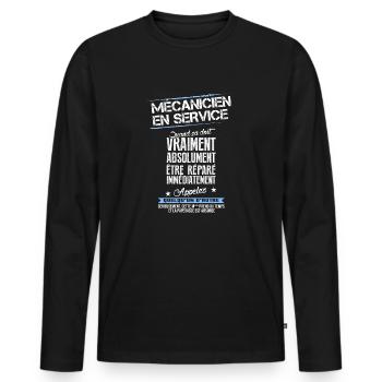 Mécanicien: Appelez quelqu'un d'autre - T-shirt manches longues Premium bio Homme - noir - Devant - Nico (187cm)