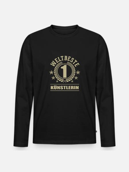 Weltbeste Künstlerin - Männer Premium Bio Langarmshirt - Schwarz