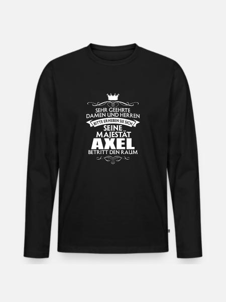 AXEL - Majestät - Männer Premium Bio Langarmshirt - Schwarz