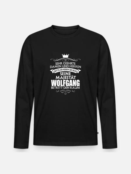 WOLFGANG - Männer Premium Bio Langarmshirt - Schwarz