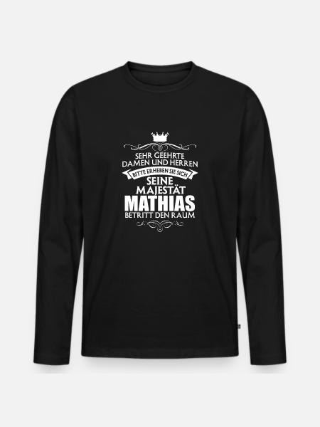MATHIAS - Majestät - Männer Premium Bio Langarmshirt - Schwarz