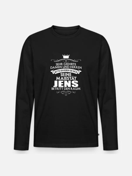 JENS - Majestät - Männer Premium Bio Langarmshirt - Schwarz