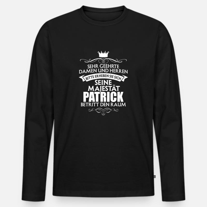 PATRICK - Majestät - Männer Premium Bio Langarmshirt - Schwarz