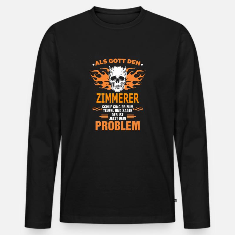 ZIMMERER - Männer Premium Bio Langarmshirt - Schwarz