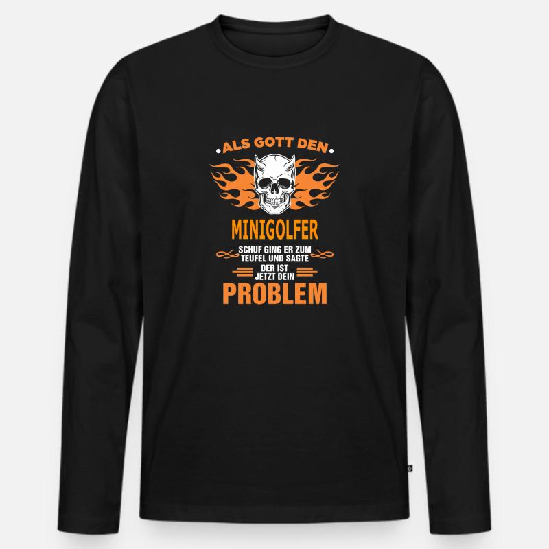 MINIGOLFER - Männer Premium Bio Langarmshirt - Schwarz