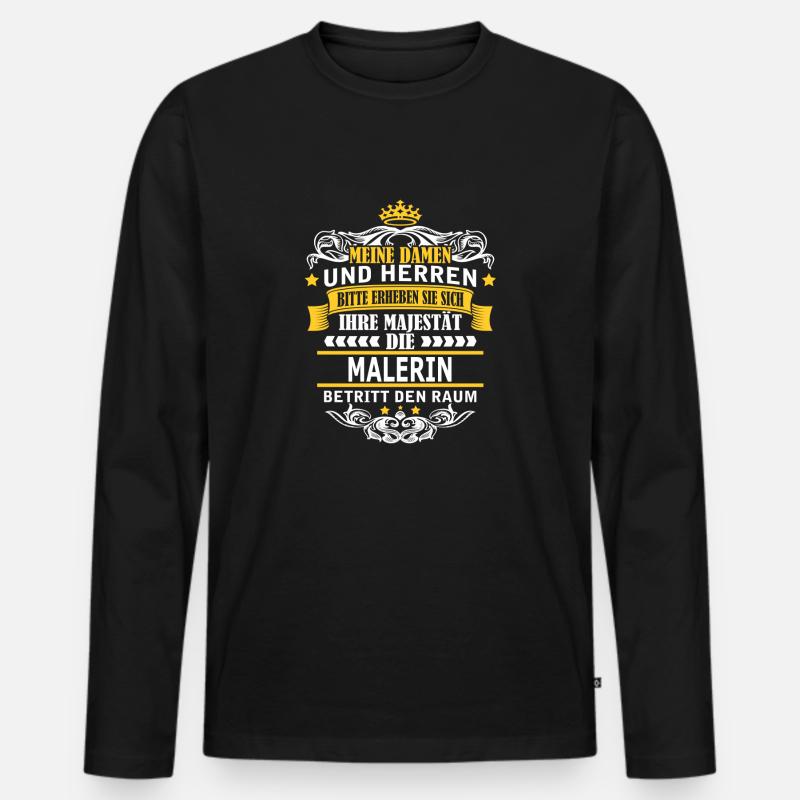 MALERIN - Männer Premium Bio Langarmshirt - Schwarz