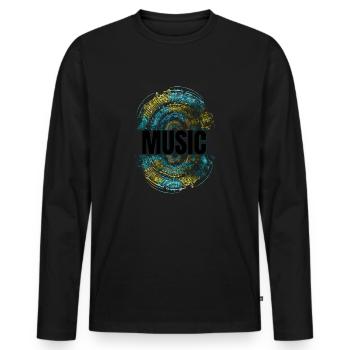 Music - Männer Premium Bio Langarmshirt - Schwarz - Vorne - Nico (187cm)