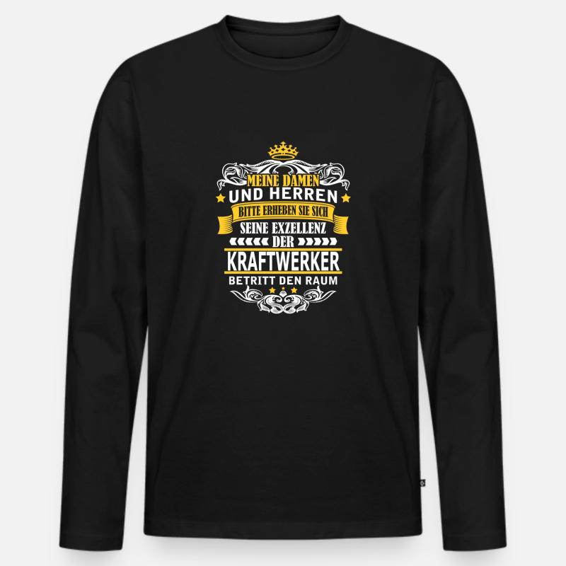 KRAFTWERKER - Männer Premium Bio Langarmshirt - Schwarz