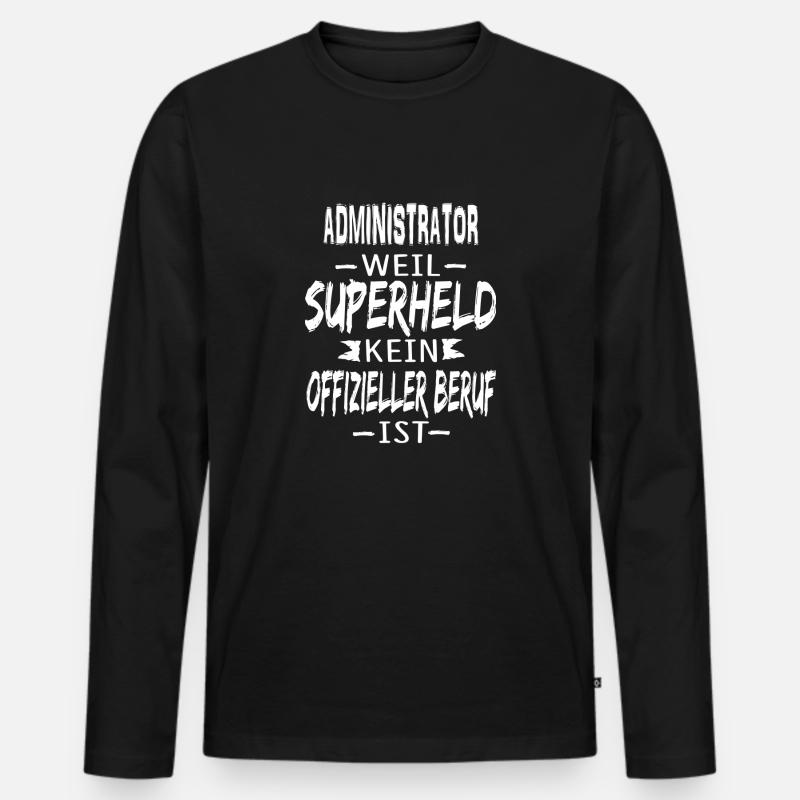 ADMINISTRATOR - Männer Premium Bio Langarmshirt - Schwarz