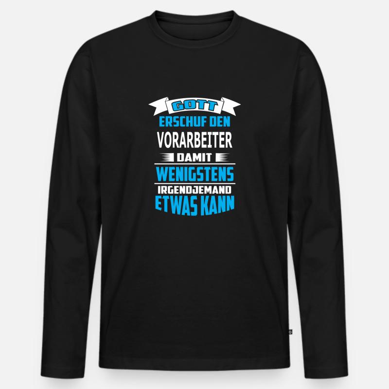 VORARBEITER - Männer Premium Bio Langarmshirt - Schwarz