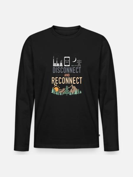 Disconnect And Reconnect - Men's Premium Organic Long Sleeve Shirt - black