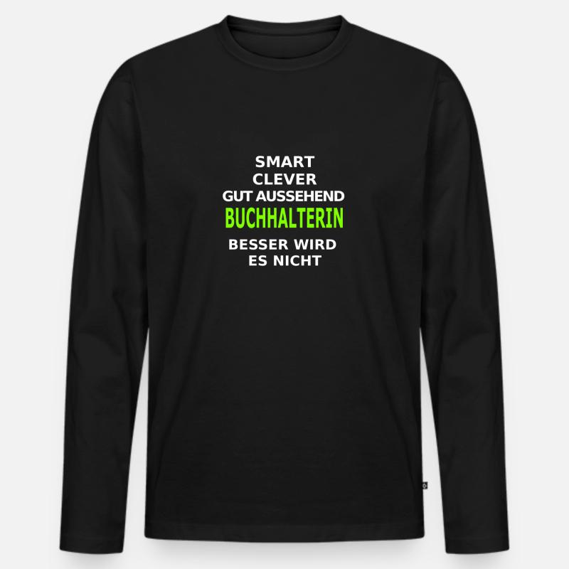 buchhalterin - Männer Premium Bio Langarmshirt - Schwarz
