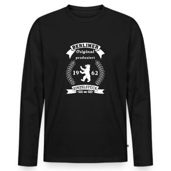 berliner_original_1962 - Männer Premium Bio Langarmshirt - Schwarz - Vorne - Nico (187cm)
