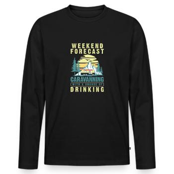 Caravaning avec possibilité de boire - T-shirt manches longues Premium bio Homme - noir - Devant - Nico (187cm)