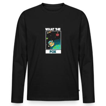 What The Fox / Amazing Fox dans l'espace / astronaute - T-shirt manches longues Premium bio Homme - noir - Devant - Nico (187cm)