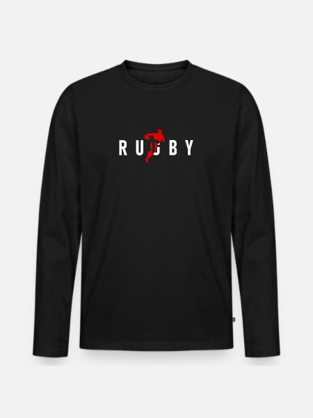 RUGBY Rugby Player - Men's Premium Organic Long Sleeve Shirt - black