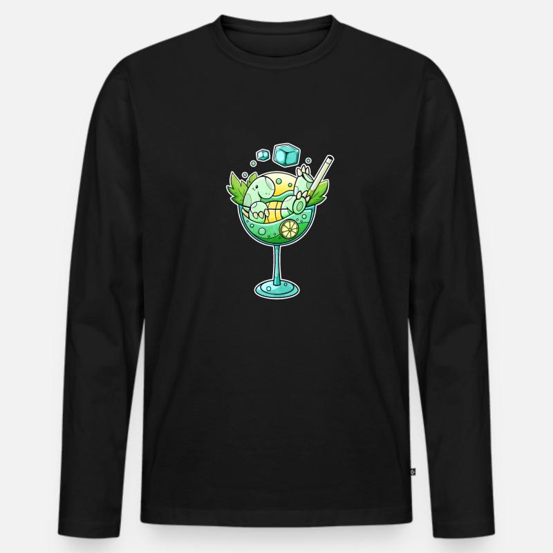 Trinken - Männer Premium Bio Langarmshirt - Schwarz