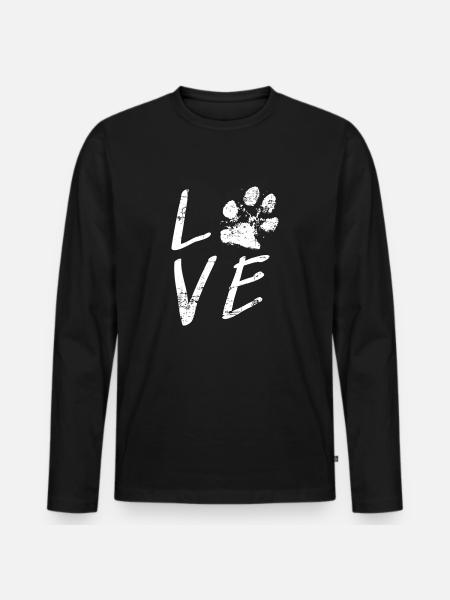 Tierfreund - Männer Premium Bio Langarmshirt - Schwarz