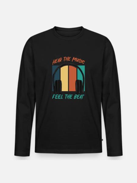 Hear The Music - Men's Premium Organic Long Sleeve Shirt - black