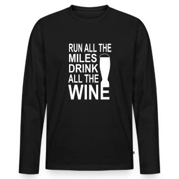 Bier Wein Whiskey Schnaps Alkohol - Männer Premium Bio Langarmshirt - Schwarz - Vorne - Nico (187cm)
